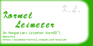 kornel leimeter business card